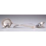 A PAIR OF GEORGE III SILVER SAUCE LADLES