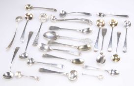 A MIXED LOT OF GEORGIAN AND LATER SPOONS