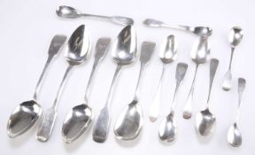 A MIXED LOT OF IRISH SILVER SPOONS