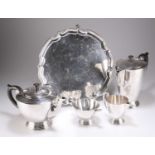 AN ART DECO SILVER-PLATED FOUR-PIECE TEA SERVICE