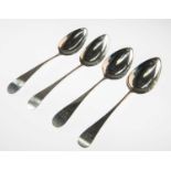 TWO PAIRS OF NEWCASTLE SILVER OLD ENGLISH PATTERN TABLE SPOONS