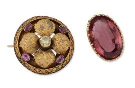 TWO MID 19TH CENTURY BROOCHES