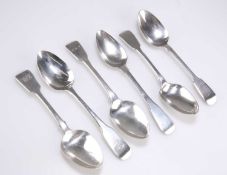 A GROUP OF SIX EARLY 19TH CENTURY SILVER DESSERT SPOONS