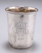 AN EARLY 19TH CENTURY RUSSIAN SILVER BEAKER