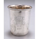 AN EARLY 19TH CENTURY RUSSIAN SILVER BEAKER