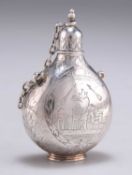 A 17TH CENTURY ENGLISH SILVER SCENT FLASK