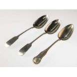 A PAIR OF WILLIAM IV SCOTTISH SILVER TABLE SPOONS