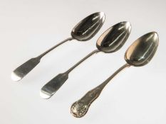 A PAIR OF WILLIAM IV SCOTTISH SILVER TABLE SPOONS