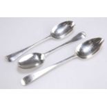 A PAIR OF GEORGE III IRISH SILVER TABLE SPOONS