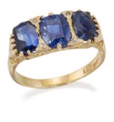 A LATE 19TH CENTURY SAPPHIRE AND DIAMOND RING