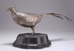 AN EARLY 20TH CENTURY GERMAN SILVER TABLE MODEL OF A COCK PHEASANT
