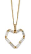 A DIAMOND HEART PENDANT ON CHAIN