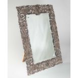 A VICTORIAN SILVER-PLATED EASEL MIRROR