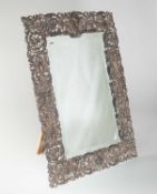 A VICTORIAN SILVER-PLATED EASEL MIRROR