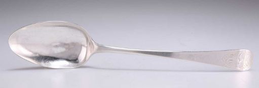 A GEORGE III SILVER TABLE SPOON