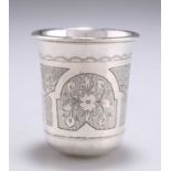 A 19TH CENTURY RUSSIAN SILVER VODKA CUP