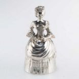 A GERMAN SILVER FIGURAL TABLE BELL