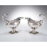 A PAIR OF GEORGE III SILVER SAUCEBOATS