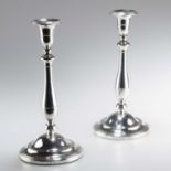 A PAIR OF GEORGE III SILVER TABLE CANDLESTICKS