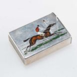 A VICTORIAN SILVER AND ENAMEL VESTA CASE