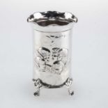 AN EDWARDIAN SILVER VASE