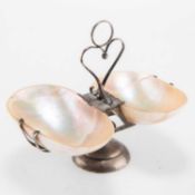 AN EDWARDIAN SILVER AND MOTHER-OF-PEARL DISH