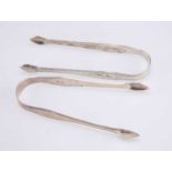 TWO PAIRS OF HESTER BATEMAN SILVER SUGAR TONGS