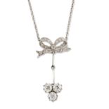 AN EARLY 20TH CENTURY DIAMOND PENDANT ON NECKLACE