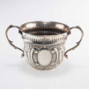 A GEORGIAN STYLE SILVER PORRINGER