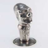 A RARE VICTORIAN SILVER NOVELTY 'DICKENSIAN' PEPPER POT