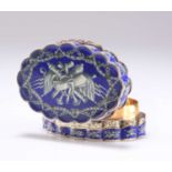 AN EARLY VICTORIAN SILVER AND ENAMEL SNUFF BOX