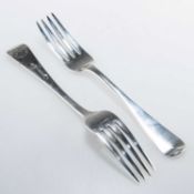 THE YORKSHIRE CLUB: A PAIR OF EARLY VICTORIAN SILVER TABLE FORKS
