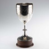 A LARGE VICTORIAN SILVER TROPHY-CUP