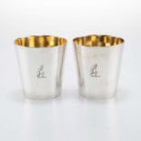 A PAIR OF GEORGE III SILVER BEAKERS