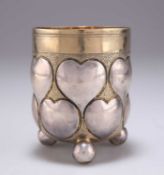 A VICTORIAN SILVER AND PARCEL-GILT SILVER BEAKER