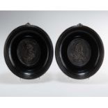 TWO EARLY 18TH CENTURY SILVER PORTRAIT PLAQUES