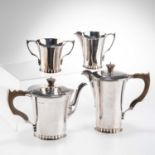 AN ART DECO SILVER FOUR-PIECE TEA AND COFFEE SERVICE