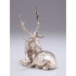 AN ELIZABETH II SILVER MODEL OF A STAG