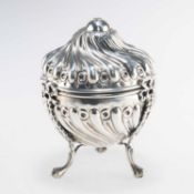 A VICTORIAN SILVER STRING BOX