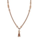 A VICTORIAN STYLE 9 CARAT ROSE GOLD ALBERTINA CHAIN NECKLACE