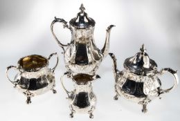 A VICTORIAN SILVER FOUR-PIECE TEA AND COFFEE SERVICE