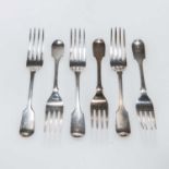 A SET OF SIX VICTORIAN SILVER DESSERT FORKS