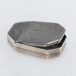 A GEORGE III SILVER PATCH BOX