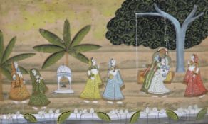 MUGHAL SCHOOL, FIGURES IN A GARDEN