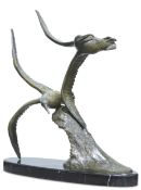 AN ART DECO SCULPTURE, 'SEAGULLS IN FLIGHT'