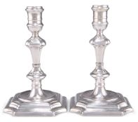 A PAIR OF GEORGE I SILVER CANDLESTICKS