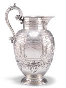 A VICTORIAN SCOTTISH SILVER CREAM EWER