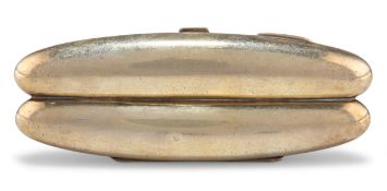 AN EDWARDIAN SILVER-GILT TWO-SECTION CIGAR CASE