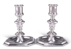 A PAIR OF ELIZABETH II SILVER CANDLESTICKS