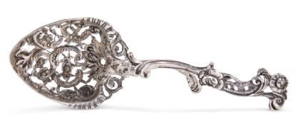 A LATE VICTORIAN SILVER SIFTING SPOON